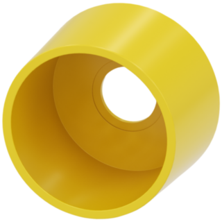 Protective collar for emergency stop mushroom pushbutton, yellow, plastic
