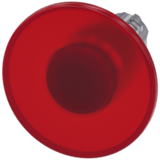 Mushroom pushbutton, illuminated, 22 mm, round, metal, high gloss, red, 60 mm