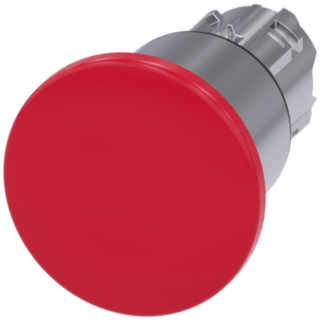 Mushroom pushbutton, 22 mm, round, metal, high gloss, red, 40 mm