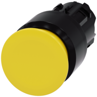 Mushroom pushbutton, 22 mm, round, plastic, yellow, 30 mm
