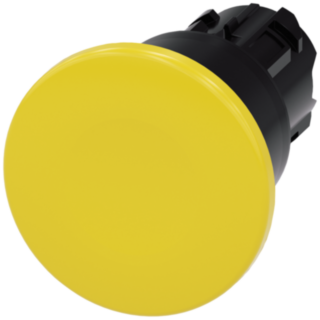 Mushroom pushbutton, 22 mm, round, plastic, yellow