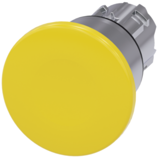 Mushroom pushbutton, 22 mm, round, metal, high gloss, yellow