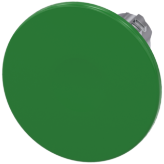 Mushroom pushbutton, 22 mm, round, metal, high gloss, green, 60 mm