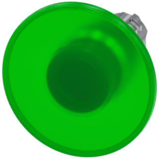 Mushroom pushbutton, illuminated, 22 mm, round, metal, high gloss, green, 60 mm