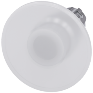 Mushroom pushbutton, illuminated, 22 mm, round, metal, high gloss, white, 60 mm