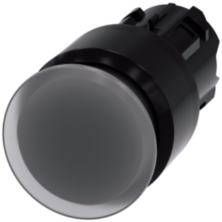 Mushroom pushbutton, illuminated, 22 mm, round, plastic, clear, 30 mm