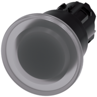 Mushroom pushbutton, illuminated, 22 mm, round, plastic, clear, 40 mm