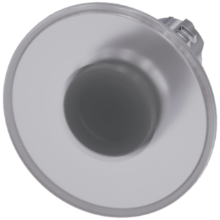 Mushroom pushbutton, illuminated, 22 mm, round, metal, high gloss, clear, 60 mm