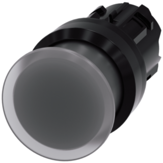Mushroom pushbutton, illuminated, 22 mm, round, plastic, clear, 30 mm