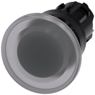 Mushroom pushbutton, illuminated, 22 mm, round, plastic, clear, 40 mm