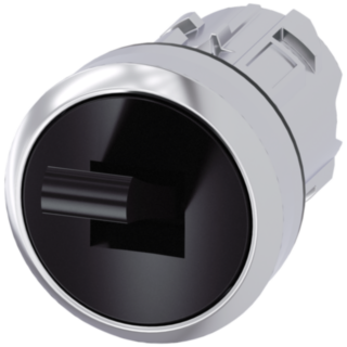 Toggle switch, 22 mm, round, metal, high gloss, black, 2 switch positions O+I
