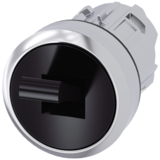 Toggle switch, 22 mm, round, metal, high gloss, black, 2 switch positions O+I