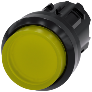 Pushbutton, illuminated, 22 mm, round, plastic, yellow, button