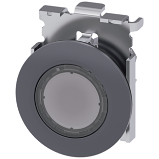 Pushbutton, illuminated, 30 mm, round, metal, matt, clear