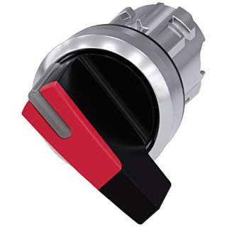 Toggle switch, illuminable, 22 mm, round, metal, high gloss, red