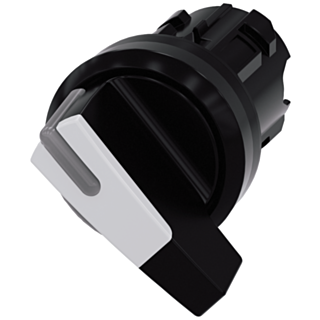 Toggle switch, illuminable, 22 mm, round, plastic, black, white