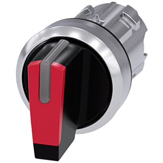 Toggle switch, illuminable, 22 mm, round, metal, high gloss, red