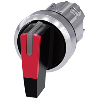 Toggle switch, illuminable, 22 mm, round, metal, high gloss, red