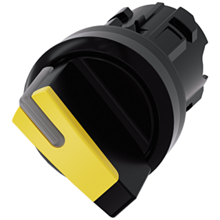 Toggle switch, illuminable, 22 mm, round, plastic, yellow