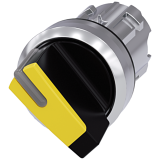 Toggle switch, illuminable, 22 mm, round, metal, high gloss, yellow