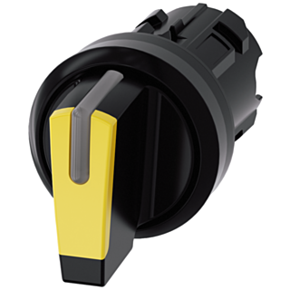 Toggle switch, illuminable, 22 mm, round, plastic, yellow