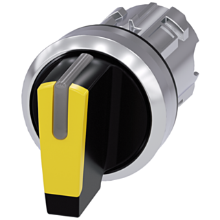 Toggle switch, illuminable, 22 mm, round, metal, high gloss, yellow