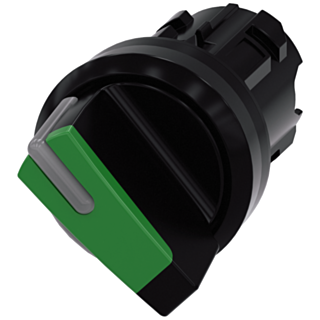 Toggle switch, illuminable, 22 mm, round, plastic, green