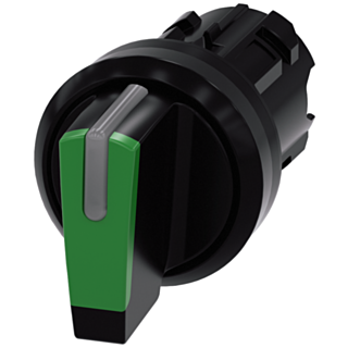 Toggle switch, illuminable, 22 mm, round, plastic, green
