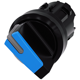 Toggle switch, illuminable, 22 mm, round, plastic, blue