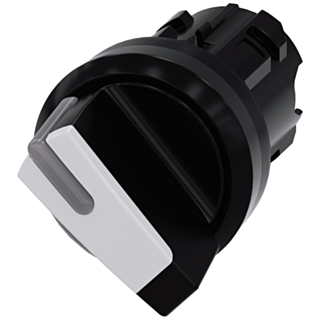 Toggle switch, illuminable, 22 mm, round, plastic, black, white
