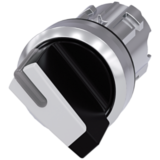 Toggle switch, illuminable, 22 mm, round, metal, high gloss, white
