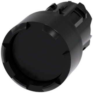 Pushbutton, 22 mm, round, plastic, black, front ring