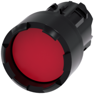 Pushbutton, 22 mm, round, plastic, red, front ring