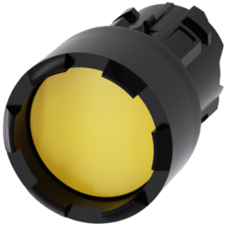 Pushbutton, 22 mm, round, plastic, yellow, front ring
