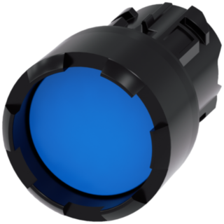 Pushbutton, 22 mm, round, plastic, blue, front ring