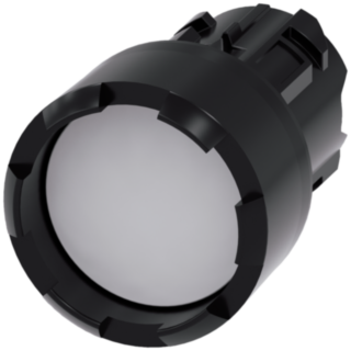 Pushbutton, 22 mm, round, plastic, white, front ring