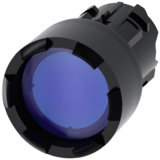Pushbutton, illuminated, 22 mm, round, plastic, blue, front ring
