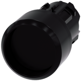Pushbutton, 22 mm, round, plastic, black, front ring