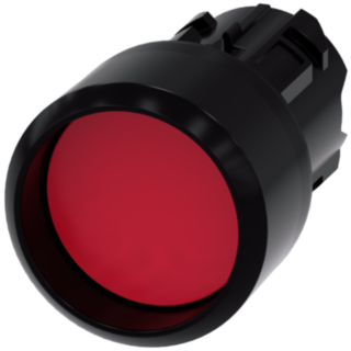 Pushbutton, 22 mm, round, plastic, red, front ring