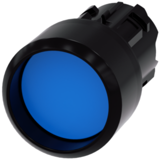 Pushbutton, 22 mm, round, plastic, blue, front ring