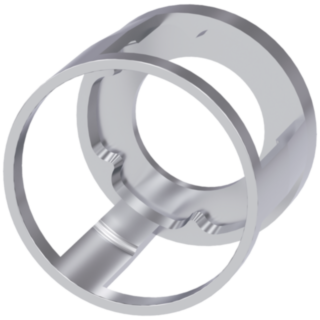 Protective collar for mushroom pushbutton, 360 degree, metal, visibility from the side