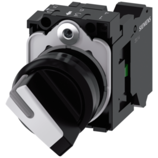 Toggle switch, illuminable, 22 mm, round, plastic, black, white, 1 NO