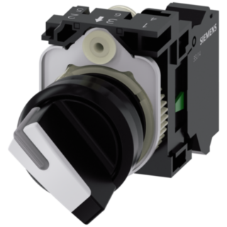 Toggle switch, illuminable, 22 mm, round, plastic, black, white, 1 NO