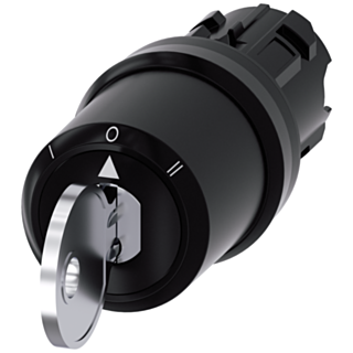 Key-operated switch BKS, 22 mm, round, plastic, key removal I+O+II