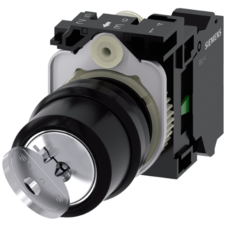 Key-operated switch RONIS, 22 mm, round, plastic, key removal O+I, 1 NO