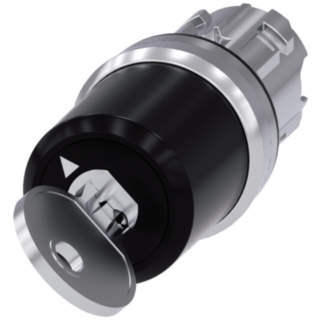 Key-operated switch Siemens, 22 mm, round, metal, shiny, key removal O