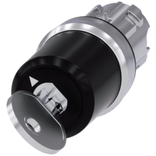 Key-operated switch Siemens, 22 mm, round, metal, shiny, key removal O