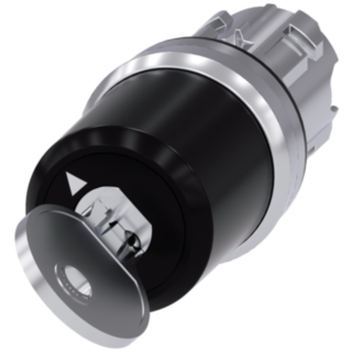 Key-operated switch BKS, 22 mm, round, metal, high gloss, key removal O