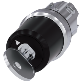 Key-operated switch BKS, 22 mm, round, metal, high gloss, key removal O+I