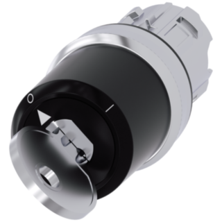 Key-operated switch BKS, 22 mm, round, metal, high gloss, key removal O+I